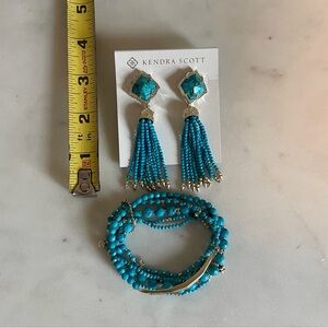 Kendra Scott tassel earrings and stretch bracelet